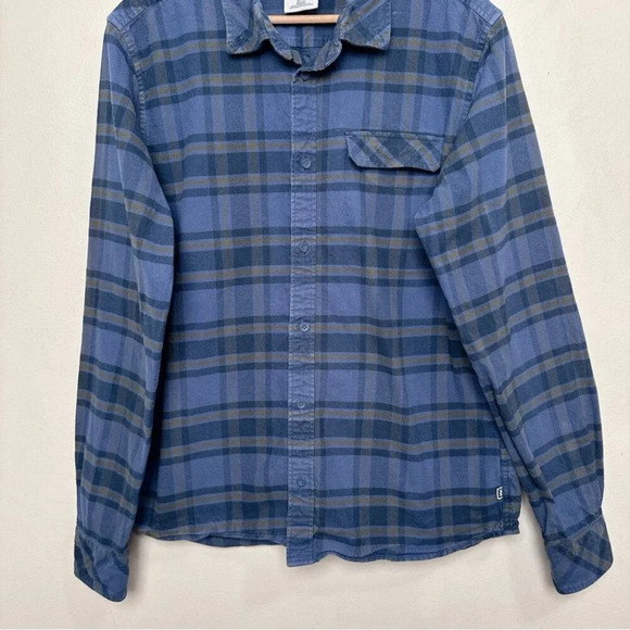 Helly Hansen Mens Large Plaid Cotton Outdoor Button Shirt Blue - Picture 3 of 13